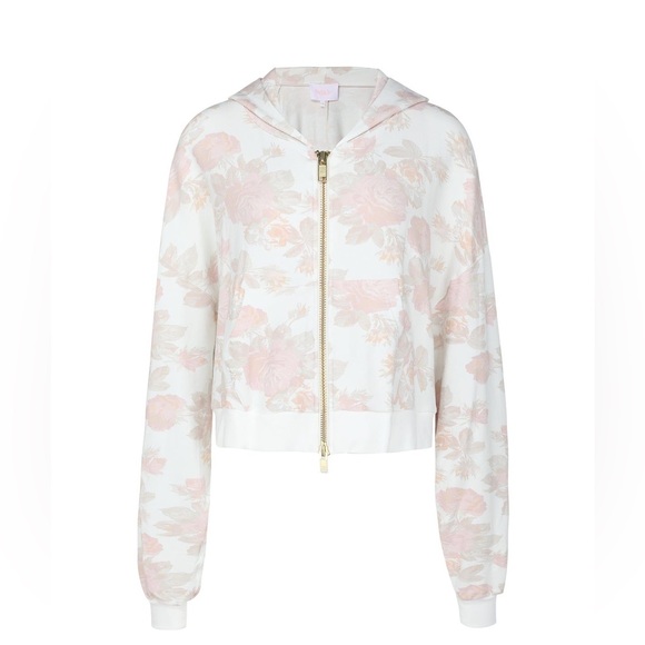 Selkie the pillow zip up in Beverly XS jacket pink and white floral - Picture 1 of 6